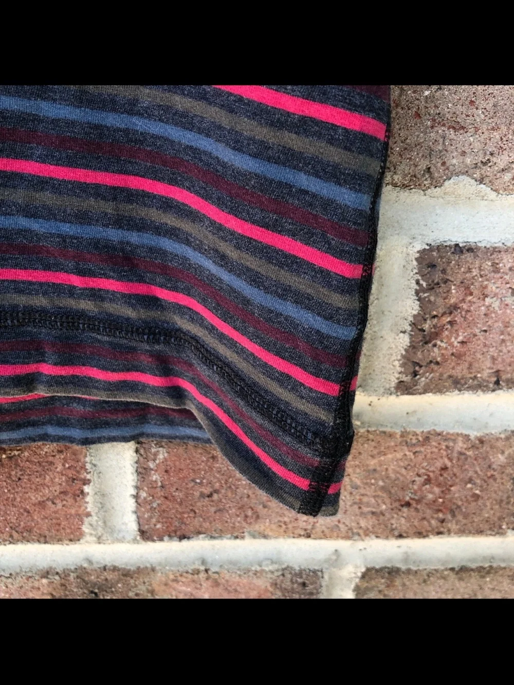 Lululemon Men's Striped Crew Neck T-Shirt - Black & Red